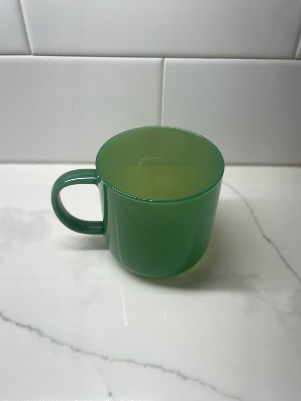 HAY Borosilicate Glass Mug Jade Green 11.75 oz FLAWED